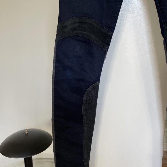 Womens RAG & BONE Dark Wash Midnight Slim Skinny Jeans Sz 26 Lamb Leather - Picture 8 of 9